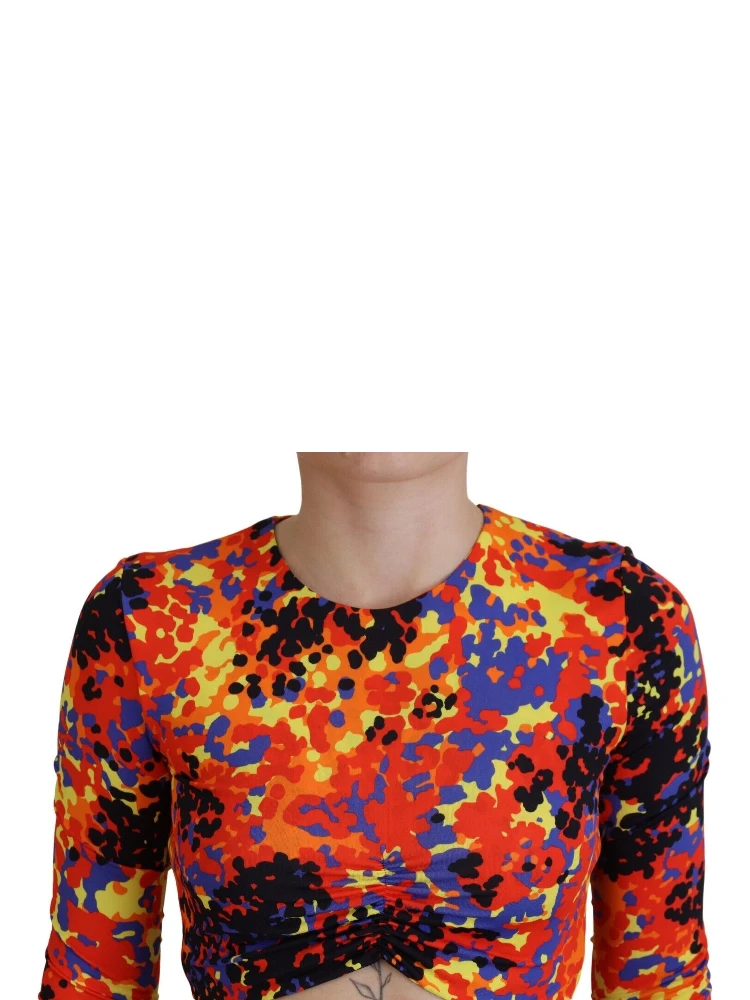 Multicolor Cami Long Sleeves Cropped Blouse Top alternative