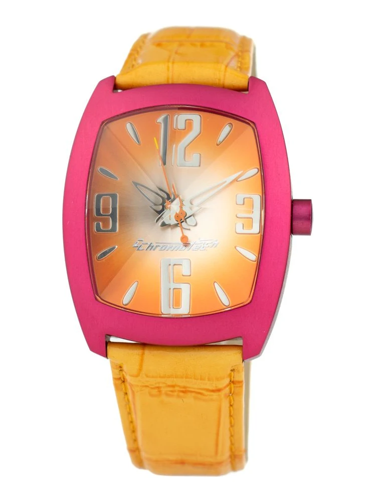 Orange Leather Dress Watch