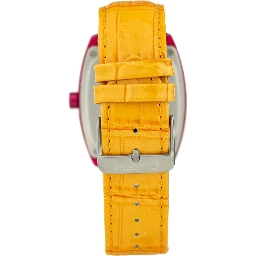 Orange Leather Dress Watch