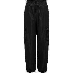Black Cotton Cargo Pants
