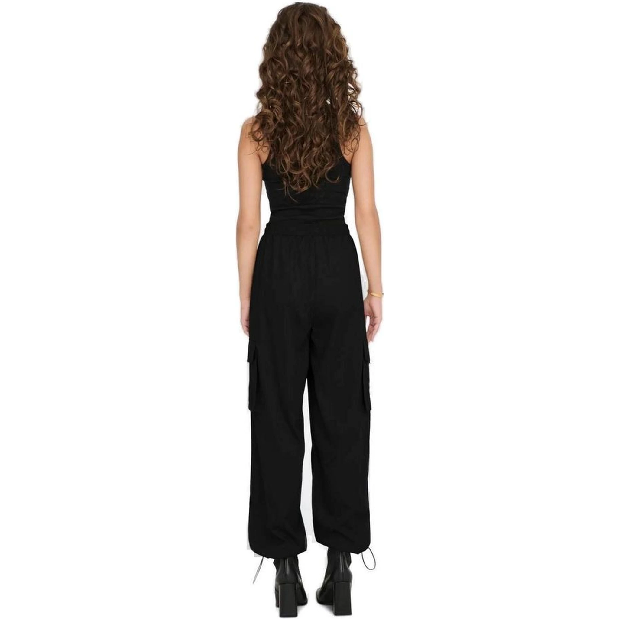 Black Cotton Cargo Pants