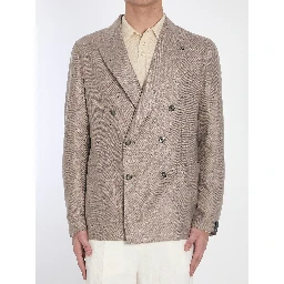 Double-breasted silk jacket