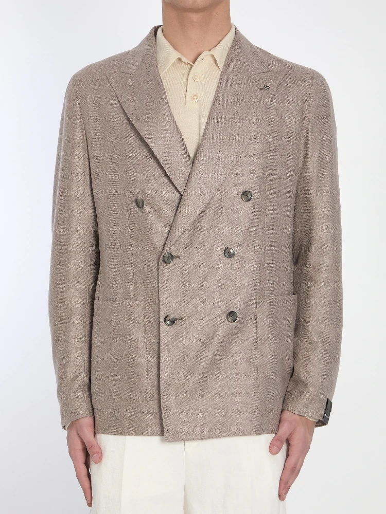 Double-breasted silk jacket