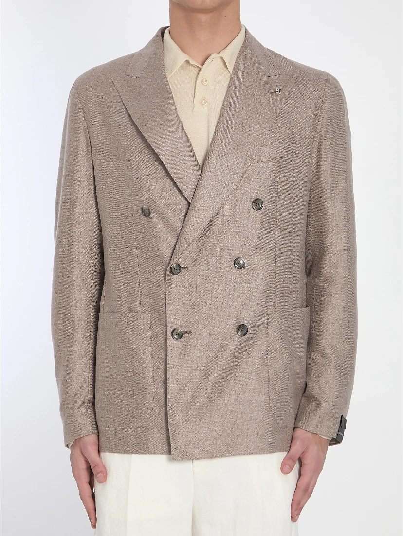 Double-breasted silk jacket