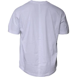 White Logo Cotton Jersey Crew Neck Short Sleeves T-shirt