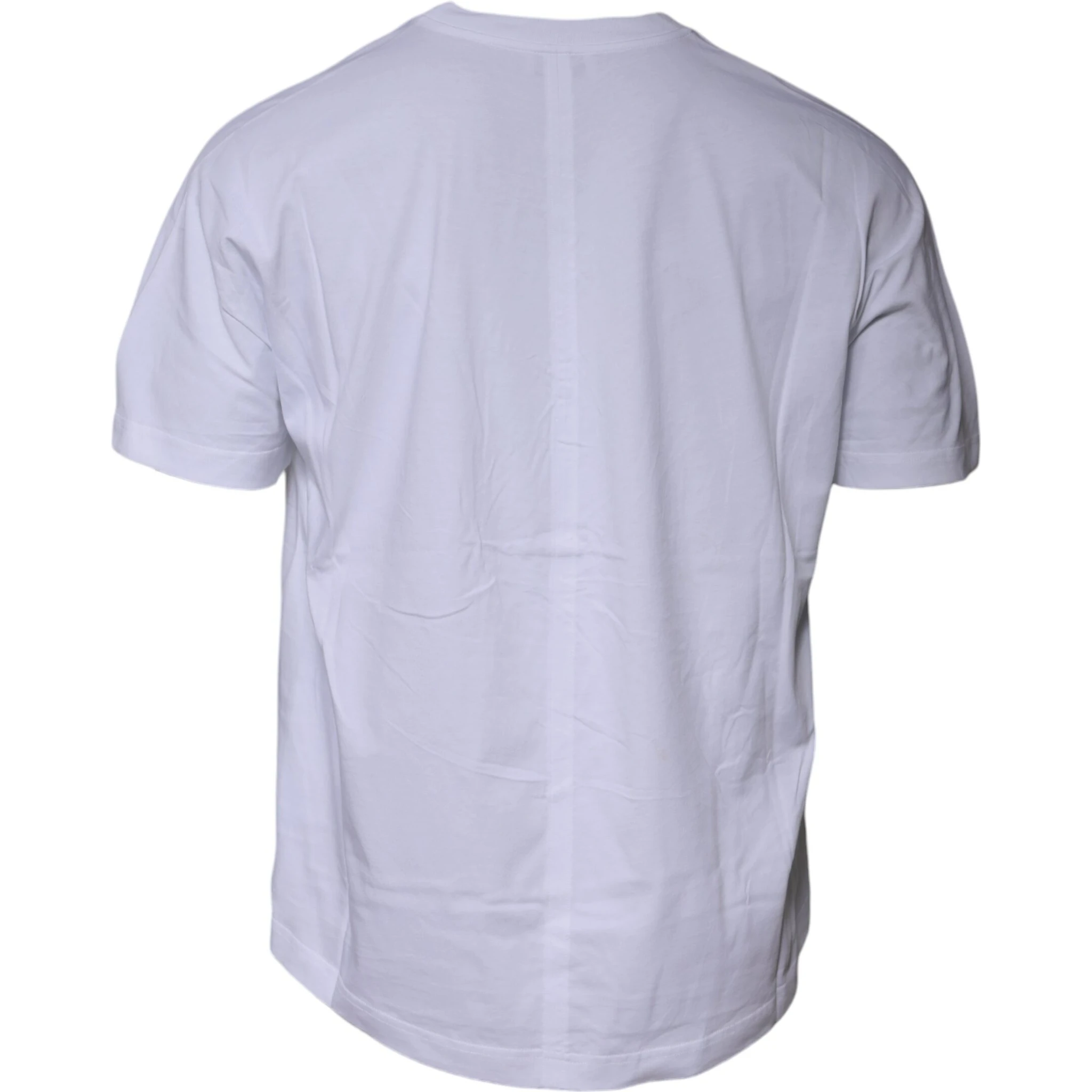White Logo Cotton Jersey Crew Neck Short Sleeves T-shirt
