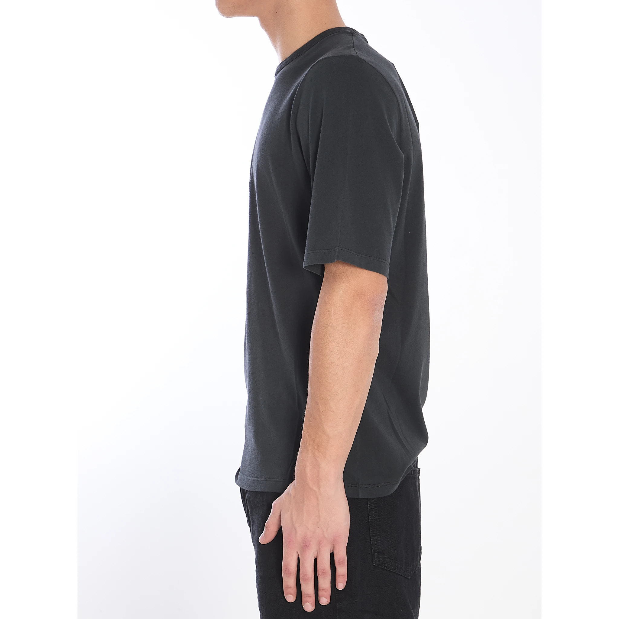 Men's Black Logo Embroidered T-Shirt