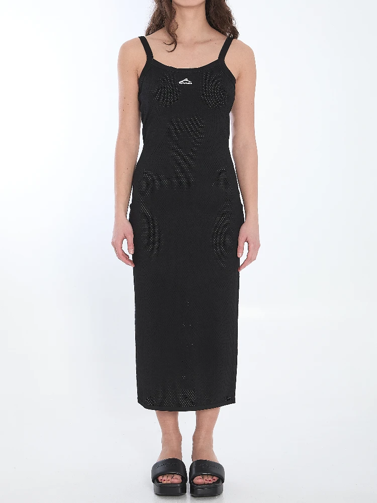 Slip dress with 3D logo