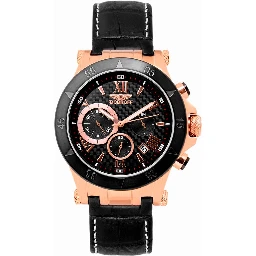 Black Leather Dress Watch