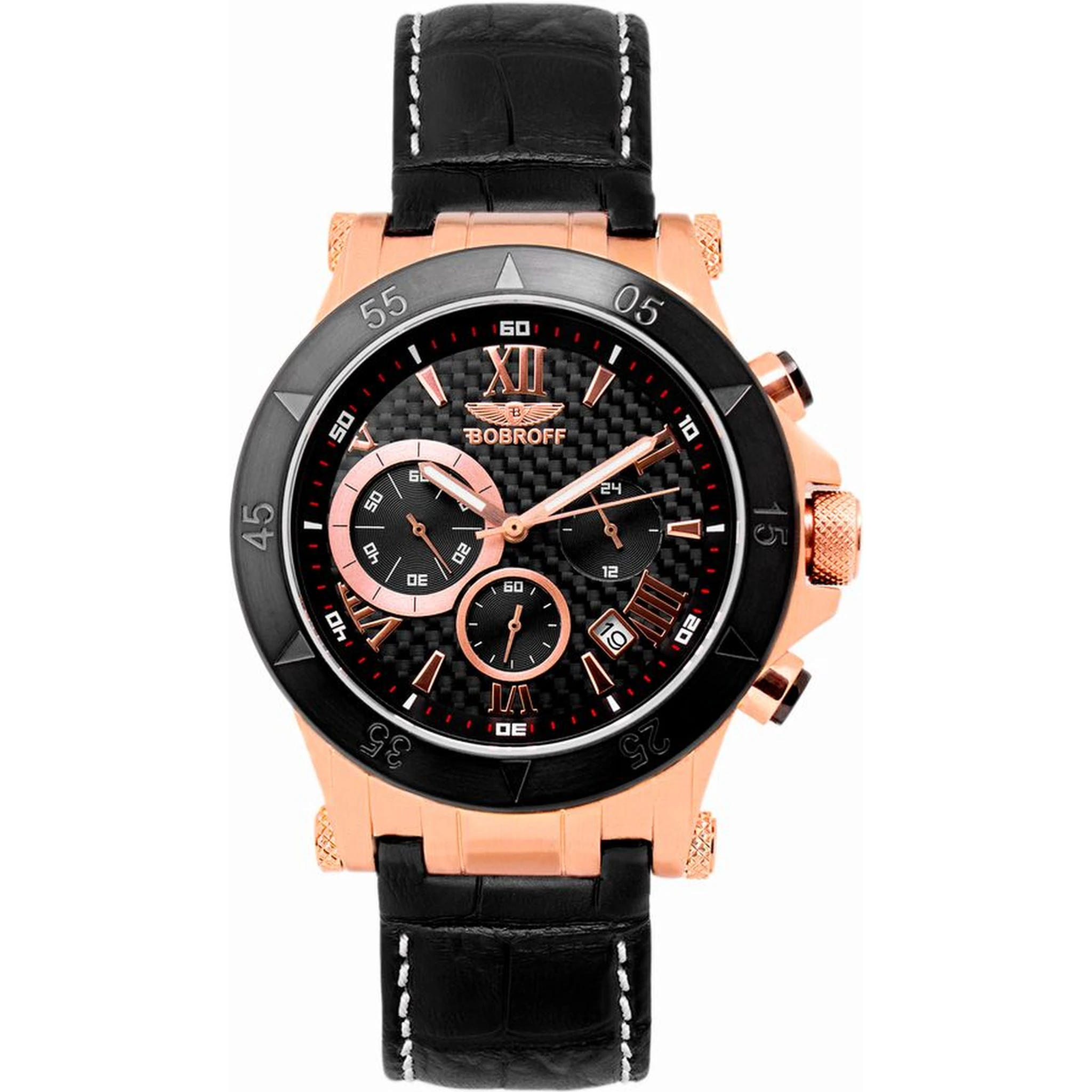 Black Leather Dress Watch