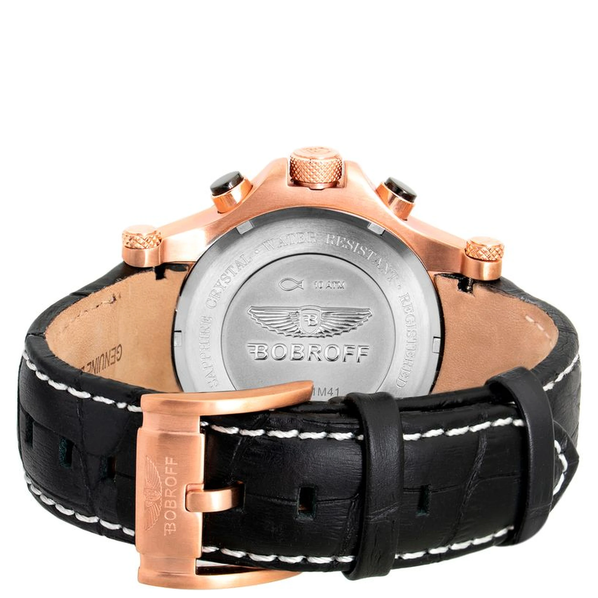 Black Leather Dress Watch