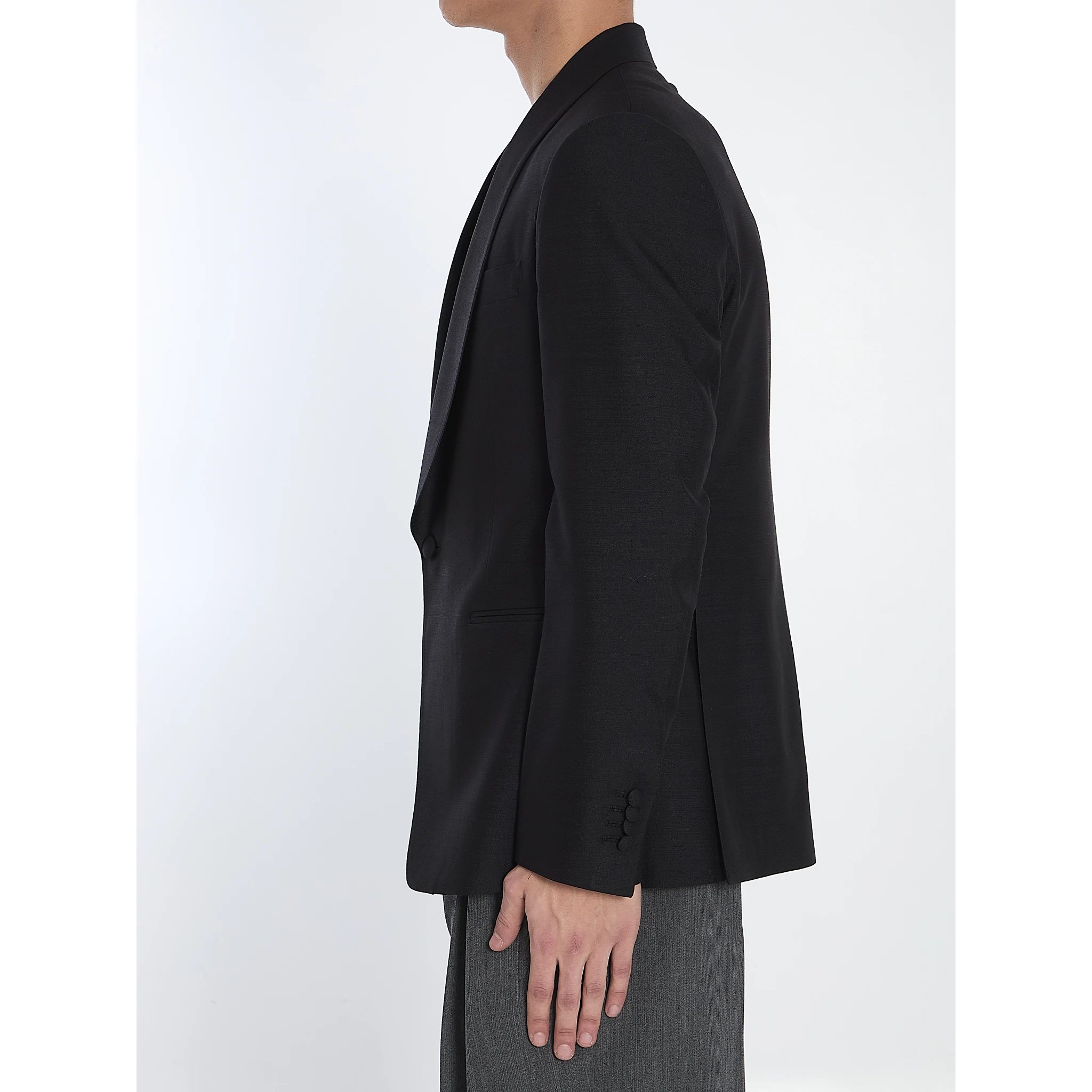 Silk single-breasted jacket