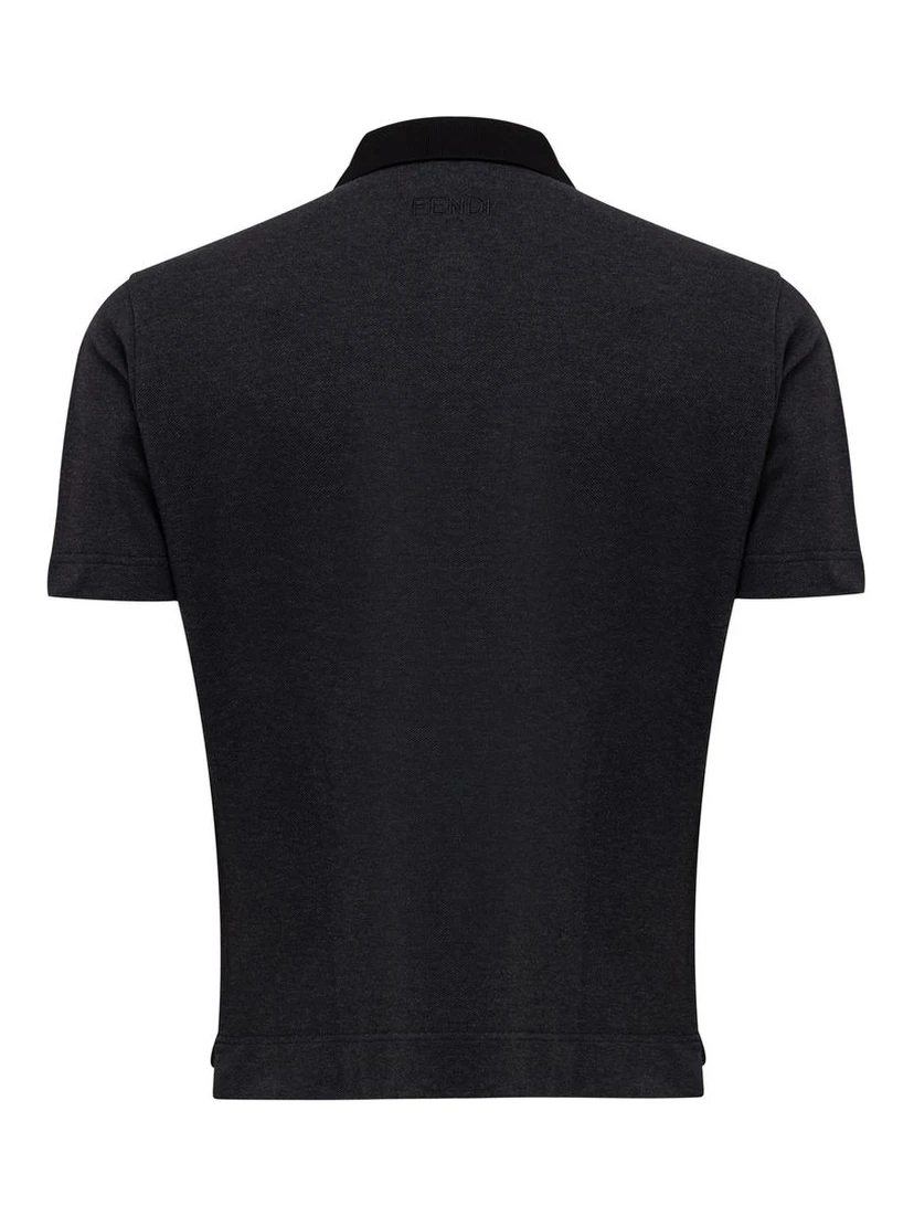 Black Cotton Polo Shirt