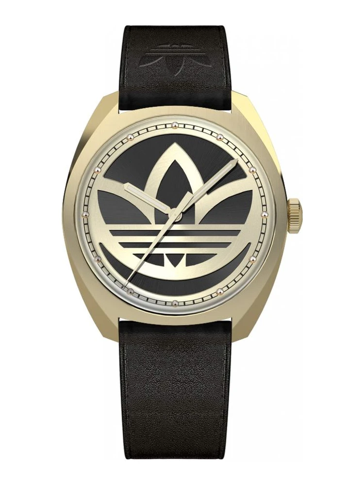 Black Leather Dress Watch