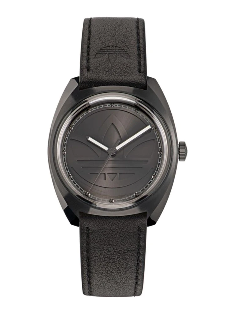 Black Leather Dress Watch