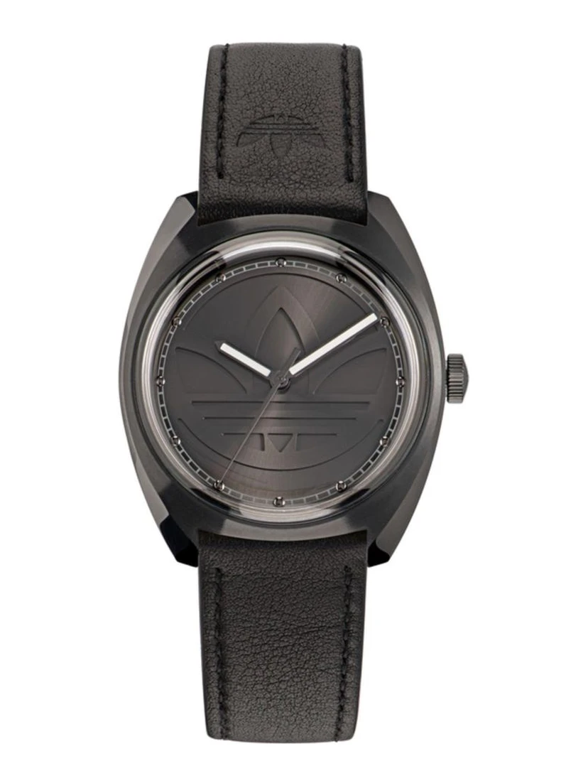 Black Leather Dress Watch