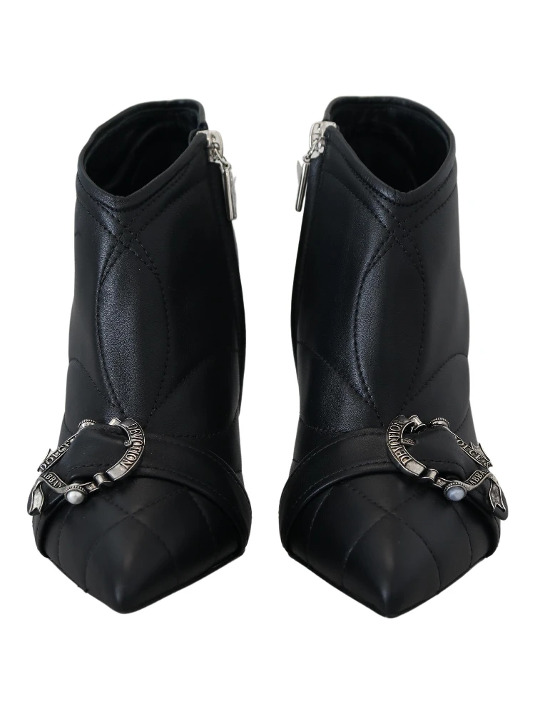 Black Devotion Quilted Buckled Ankle Boots Shoes alternative