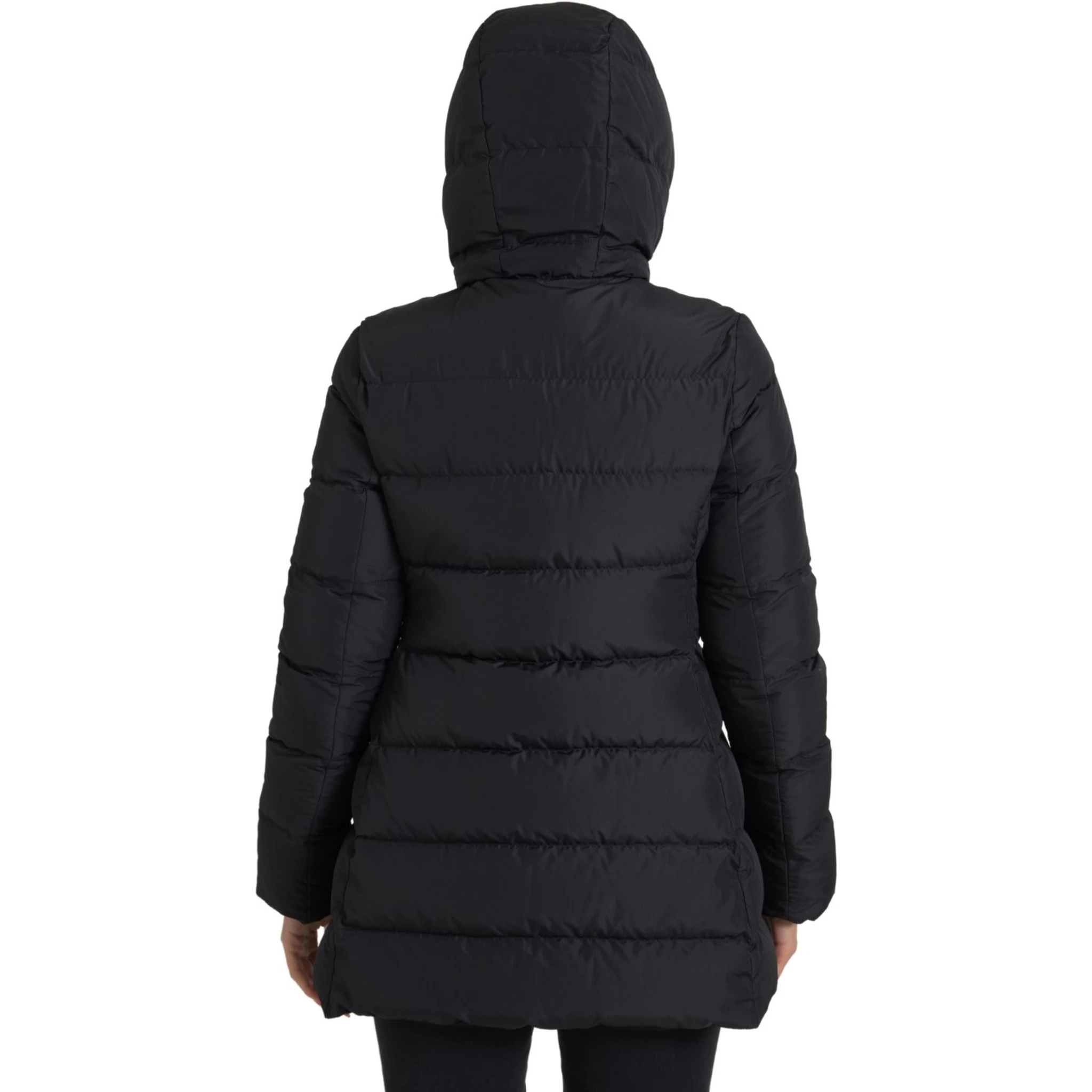 Black Polyester Hooded Reversible Jacket