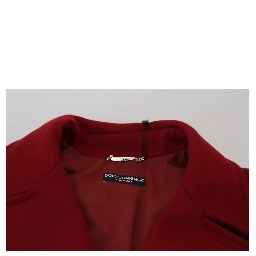 Red Wool Double Breasted Coat Jacket