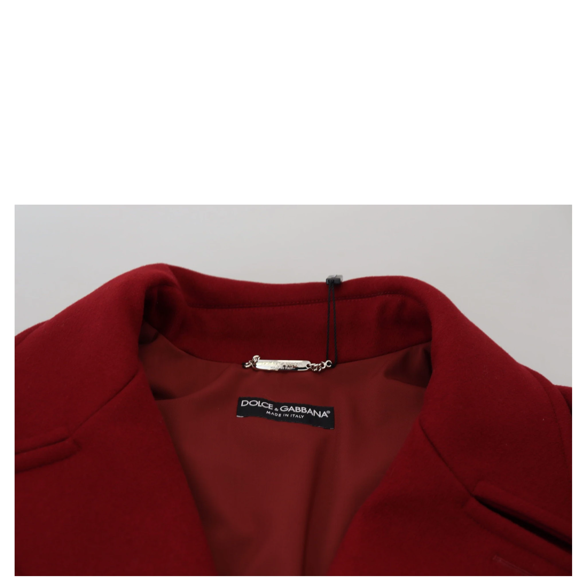 Red Wool Double Breasted Coat Jacket