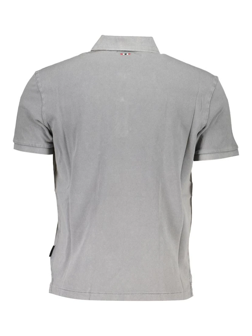 Gray Cotton Polo Shirt