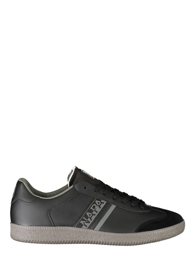 Men's Black Polyester Sneakers