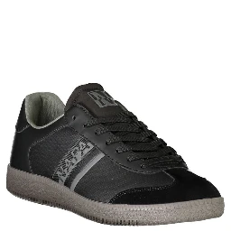 Men's Black Polyester Sneakers
