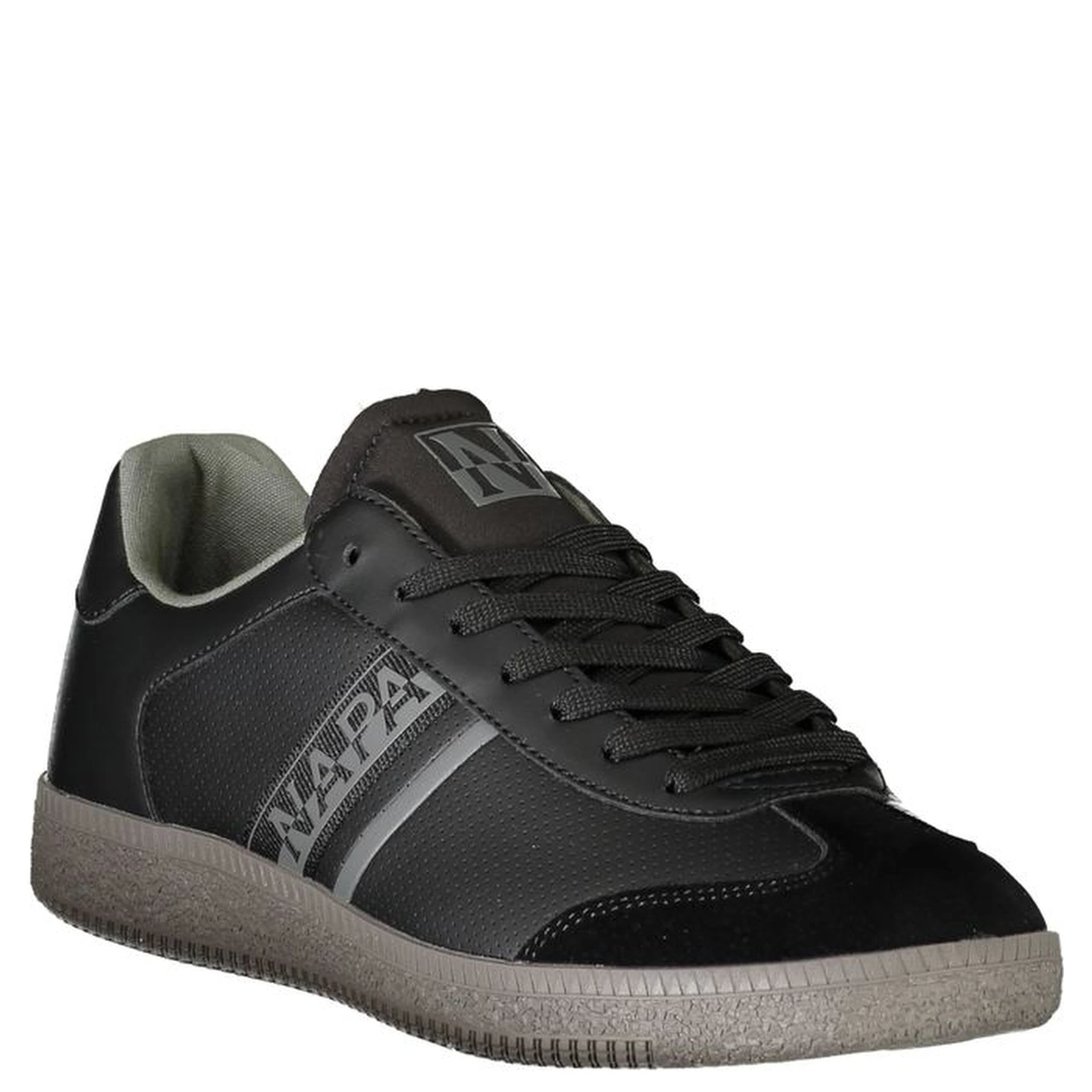 Men's Black Polyester Sneakers