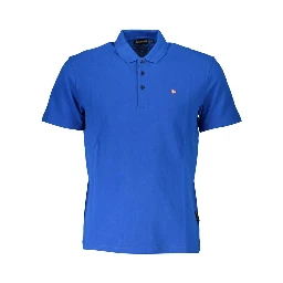Blue Cotton Polo Shirt