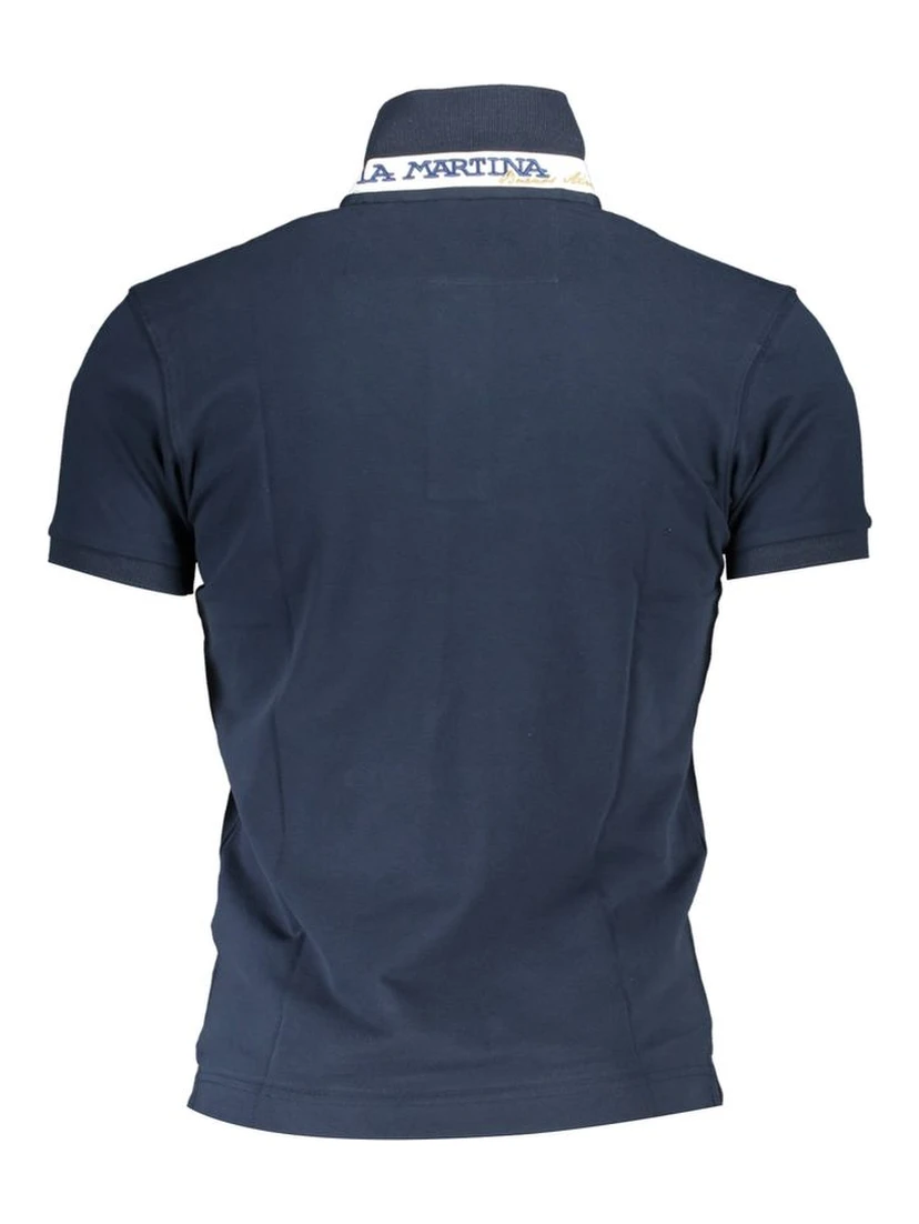 Blue Cotton Polo Shirt