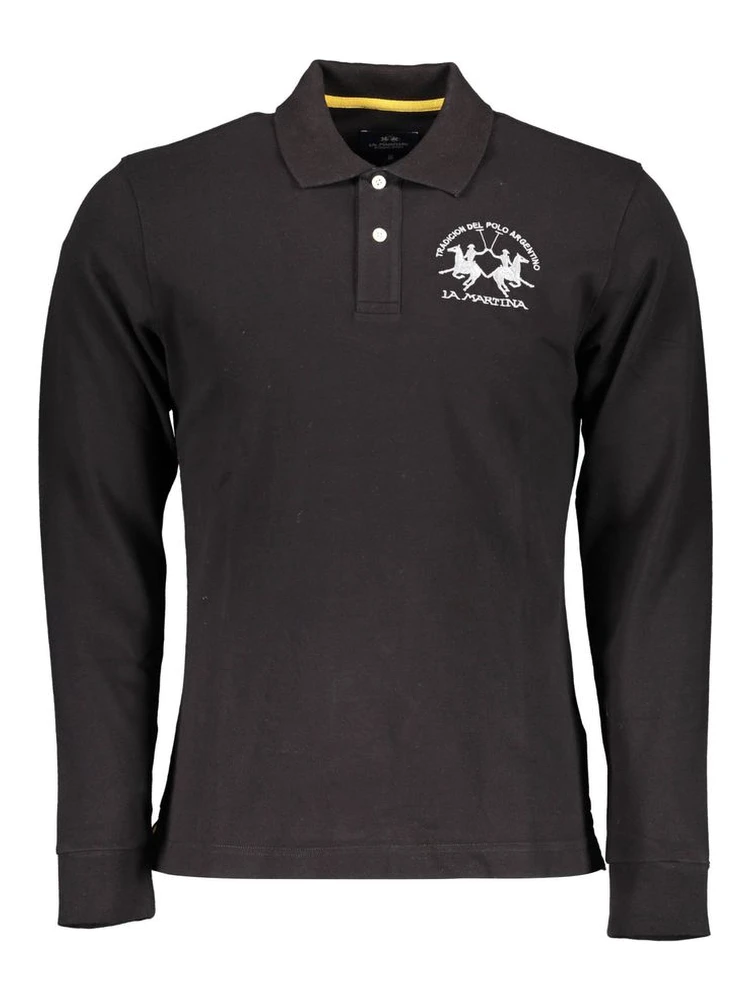 Black Cotton Polo Shirt