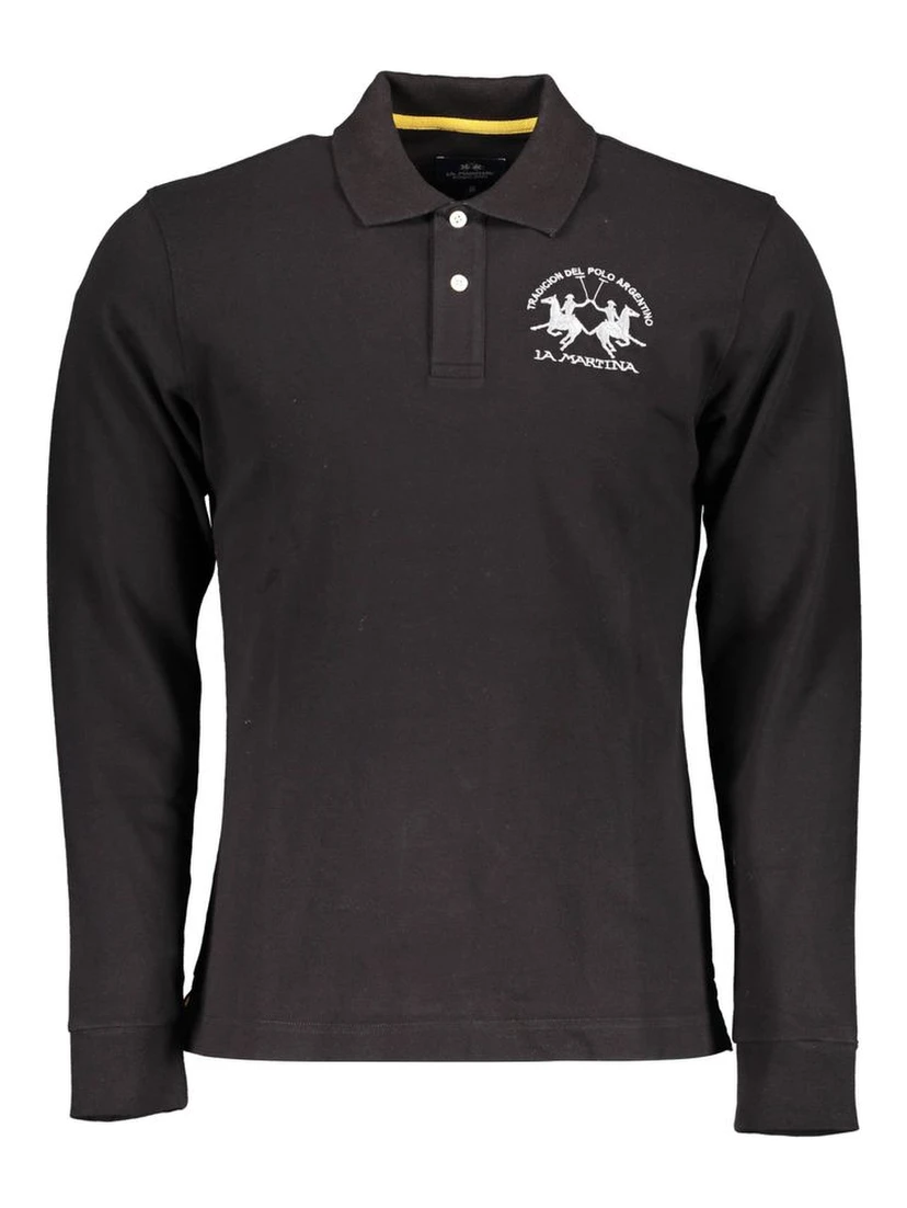 Black Cotton Polo Shirt