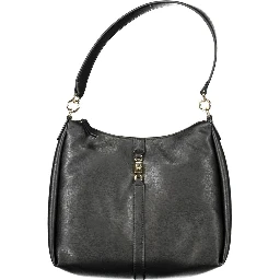 Black polyester shoulder bag