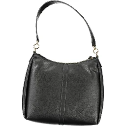 Black polyester shoulder bag