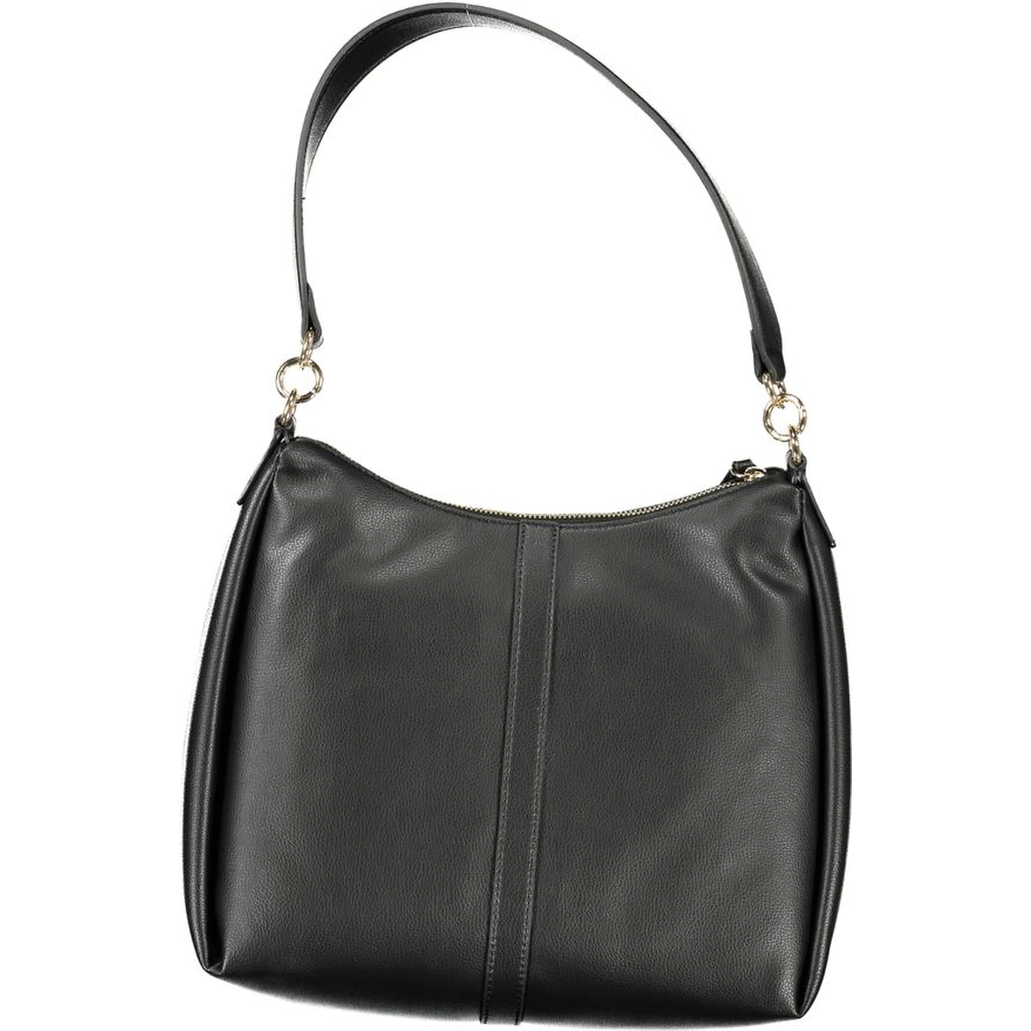 Black polyester shoulder bag