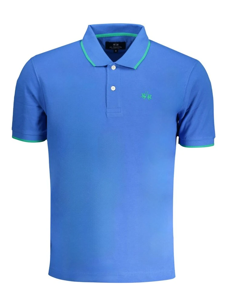 Blue Cotton Polo Shirt