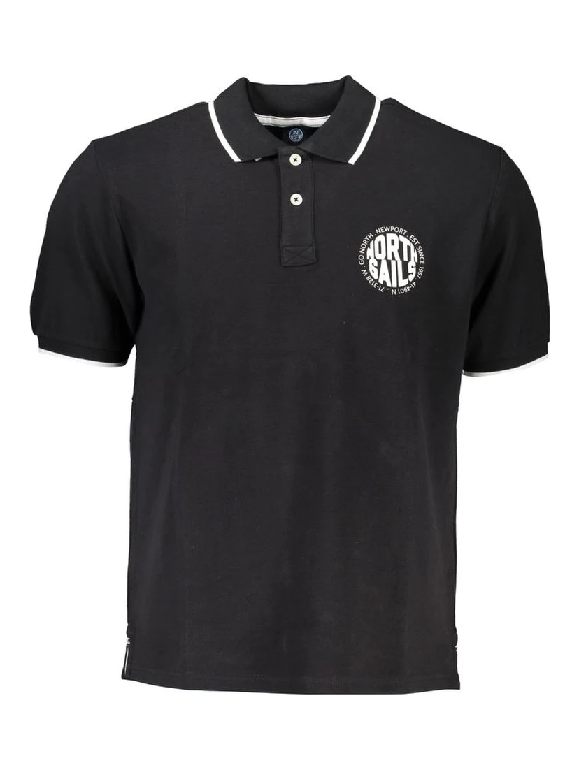 Black Cotton Polo Shirt
