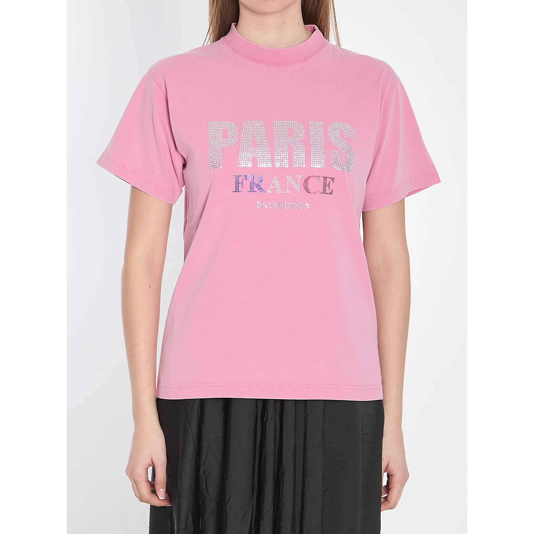 Paris Strass T-shirt In Pink