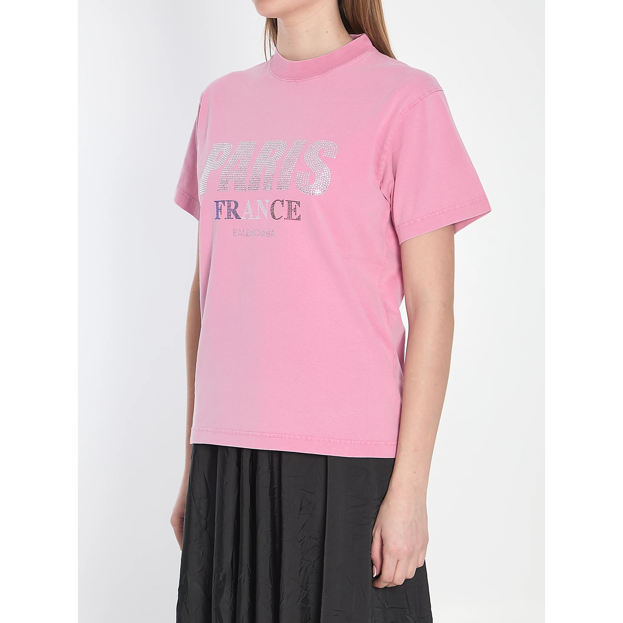 Paris Strass T-shirt In Pink