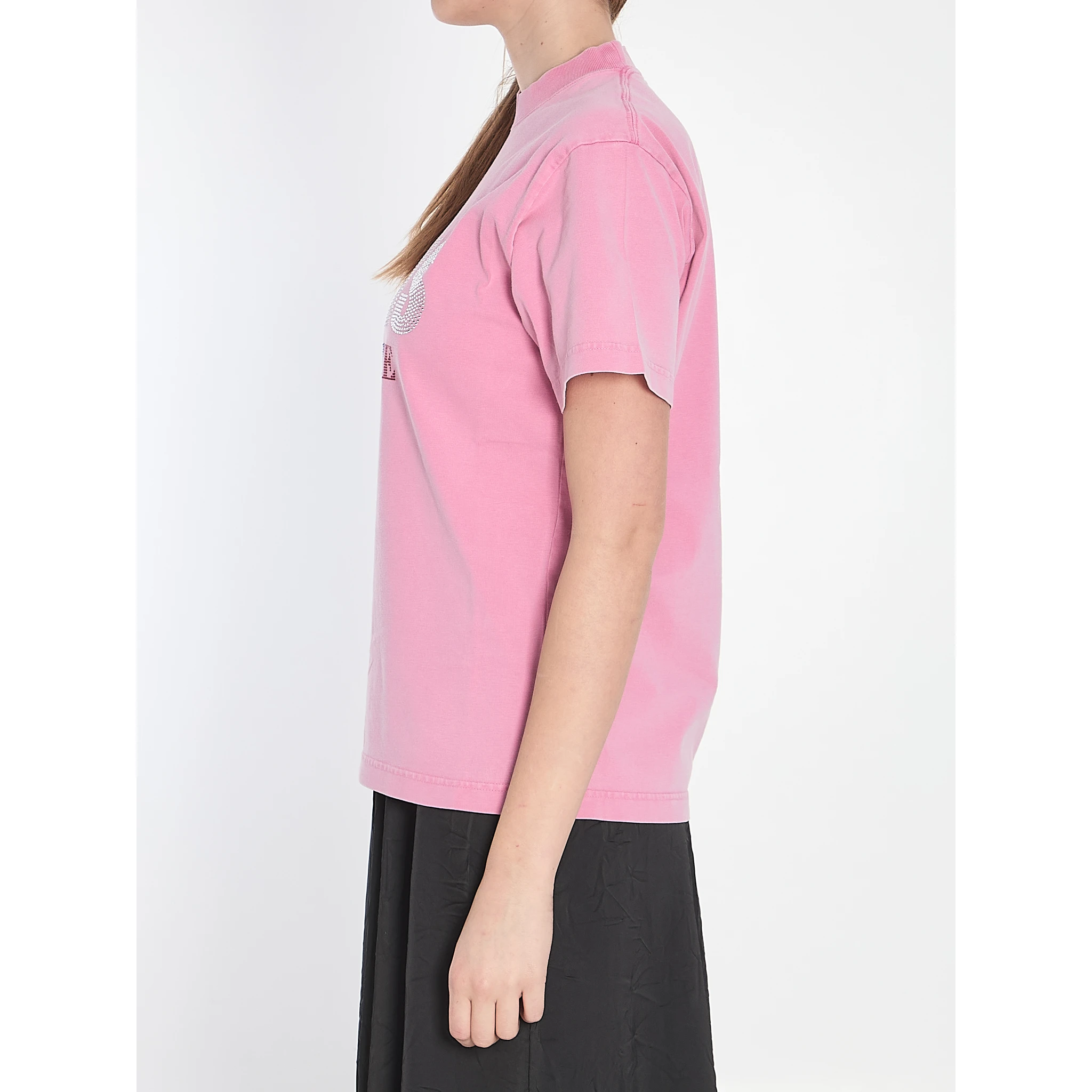 Paris Strass T-shirt In Pink