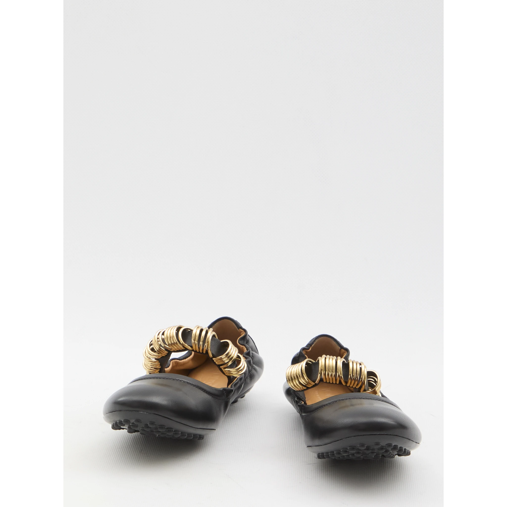 Ballet flats with eyelets