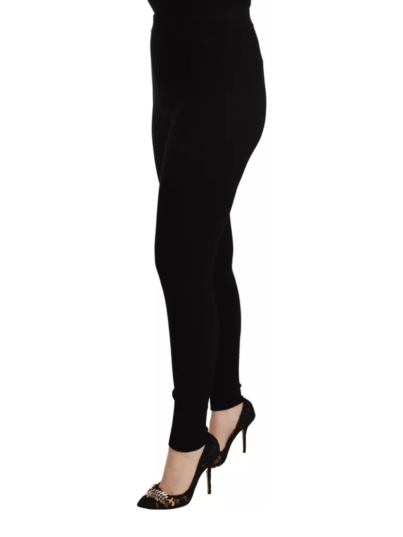 Black High Waist Stretch Pants Tights