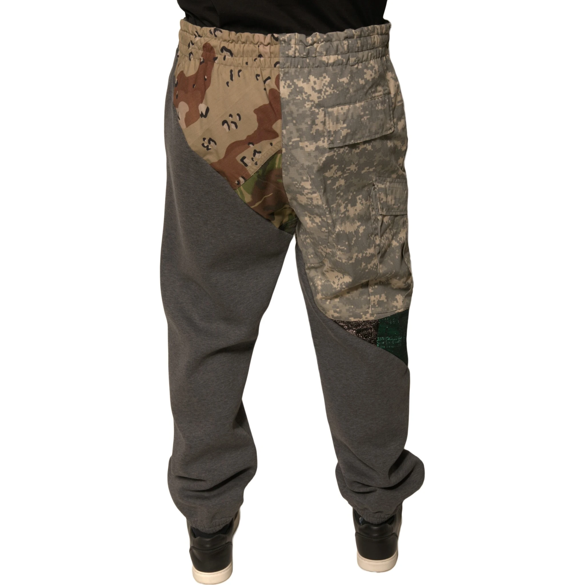 Multicolor Patchwork Cotton Jogger Sweatpants Pants