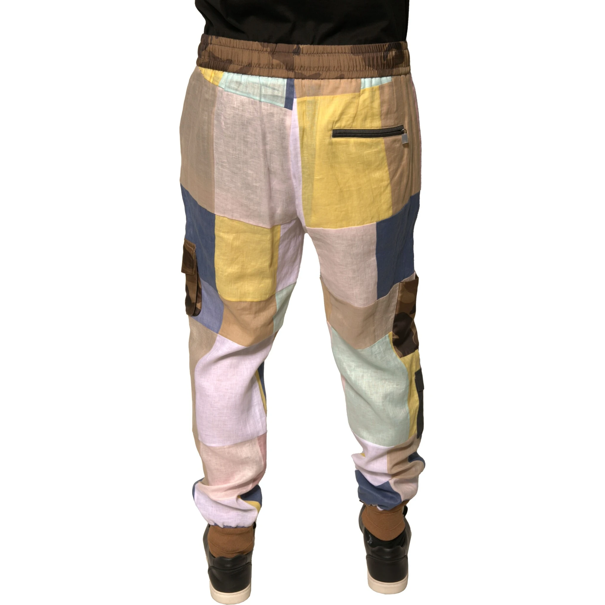 Multicolor Patchwork Jogger Sweatpants Pants