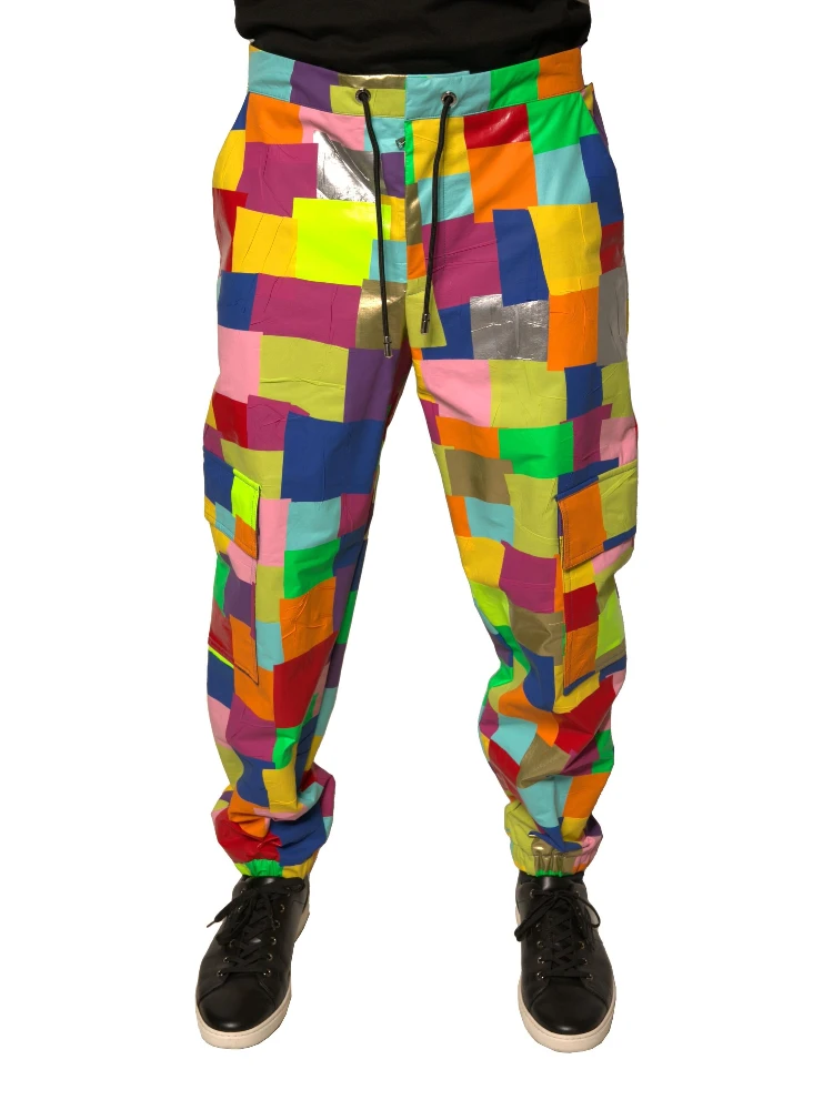 Multicolor Cotton Patchwork Men Cargo Pants alternative