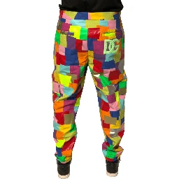 Multicolor Cotton Patchwork Men Cargo Pants