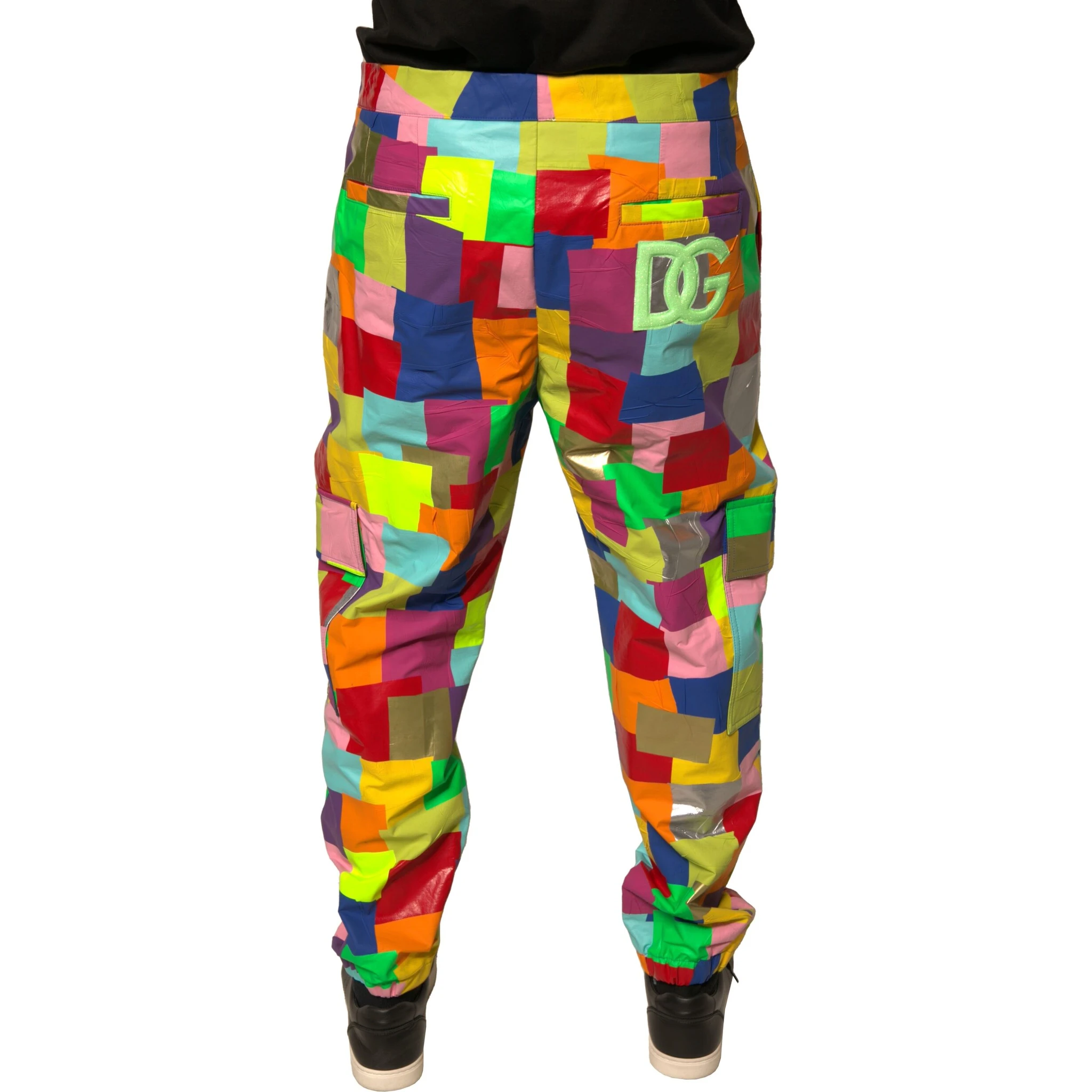 Multicolor Cotton Patchwork Men Cargo Pants