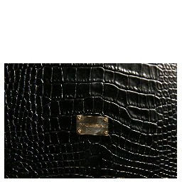 Elegant Black Leather Logo Plaque Holder Catalogue Case