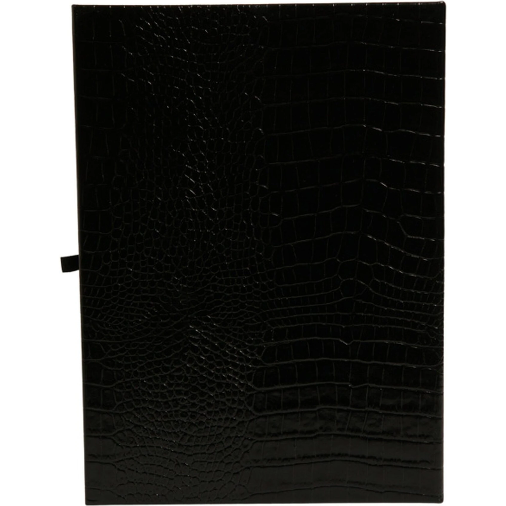 Elegant Black Leather Logo Plaque Holder Catalogue Case