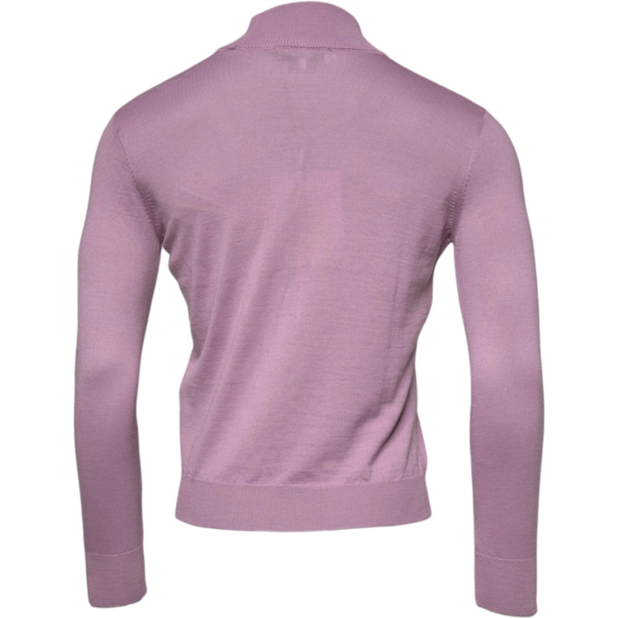 Purple Wool Knit Turtle Neck Long Sleeve Pullover Sweater